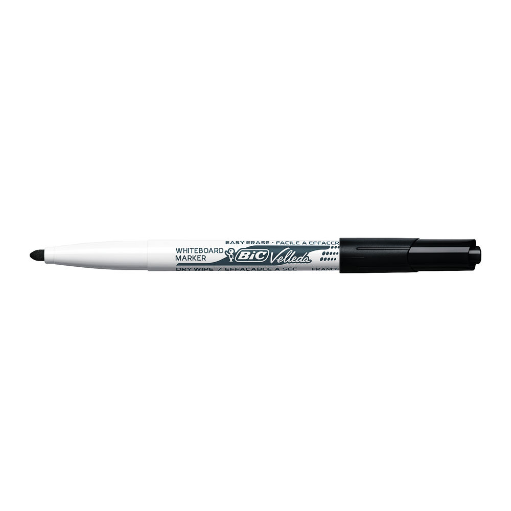 BIC Velleda 1741 Black Whiteboard Markers (Pack of 12)