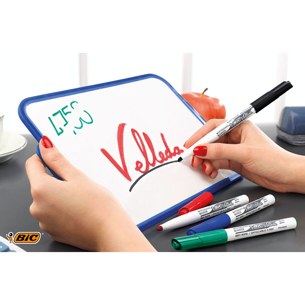 BIC Velleda 1741 Black Whiteboard Markers (Pack of 12)