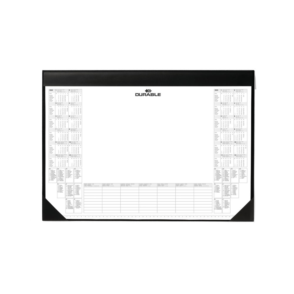 Durable Black Calendar Desk Mat | 7291/01