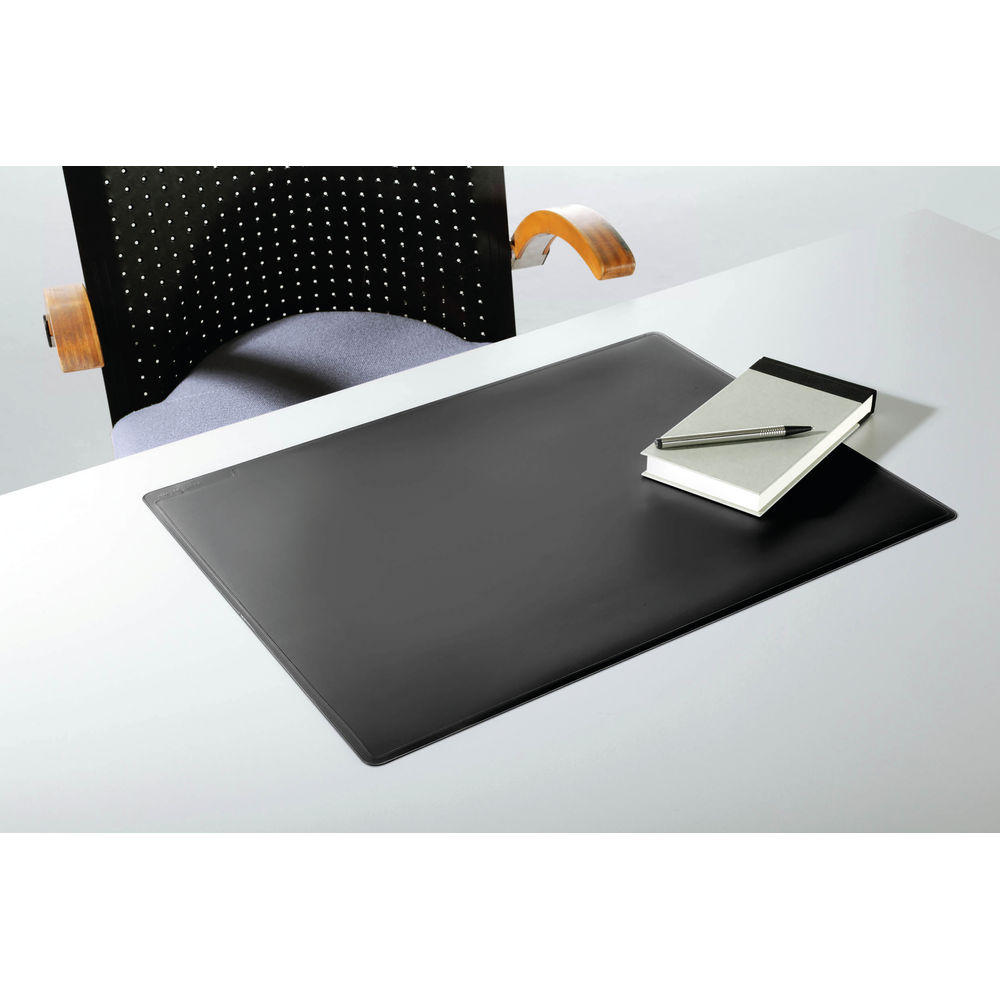 Durable Black 530 x 400mm Contoured Edge Desk Mat