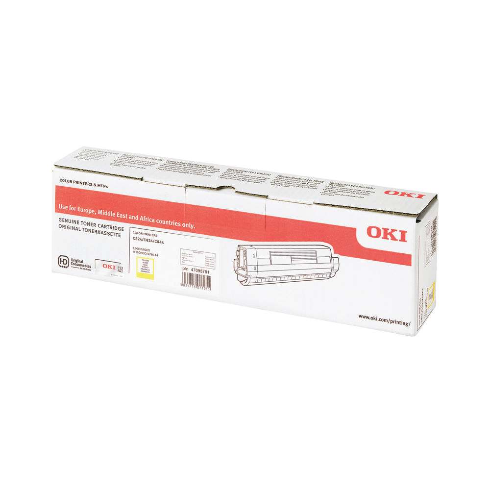 Oki C824/834/844 Yellow Laser Cartridge - 47095701