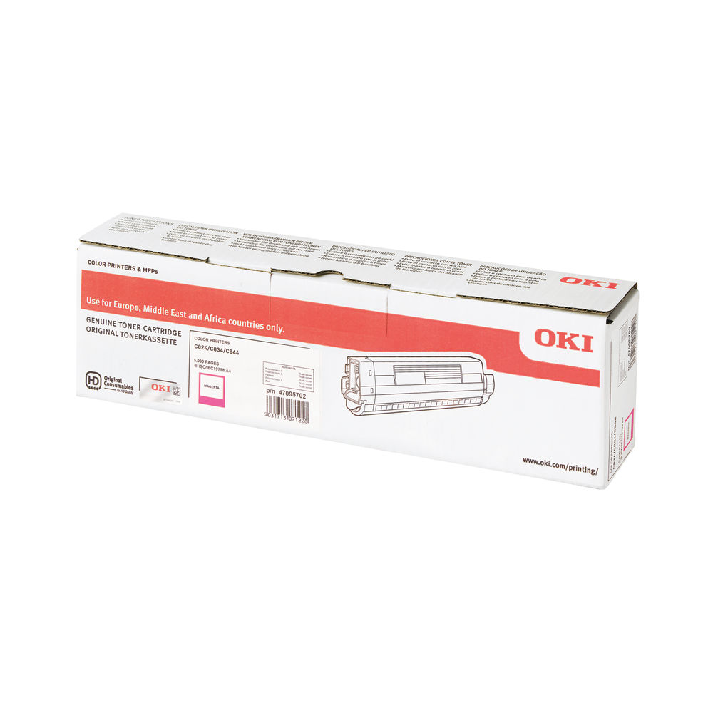 Oki C824/834/844 Magenta Laser Cartridge - 47095702