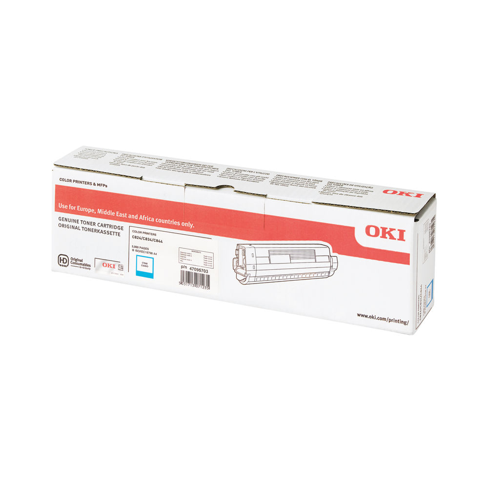 Oki C824/834/844 Cyan Laser Cartridge - 47095703