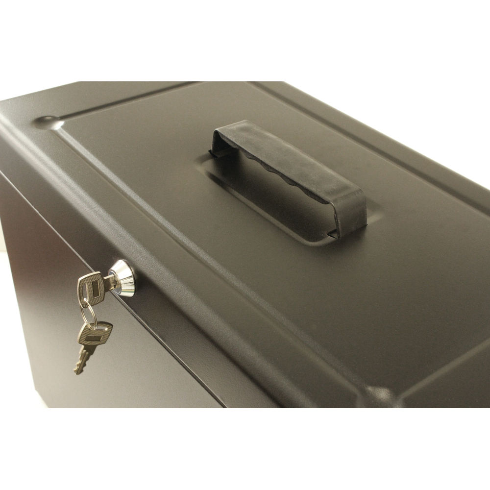 Cathedral Black Foolscap Lockable Metal Box File