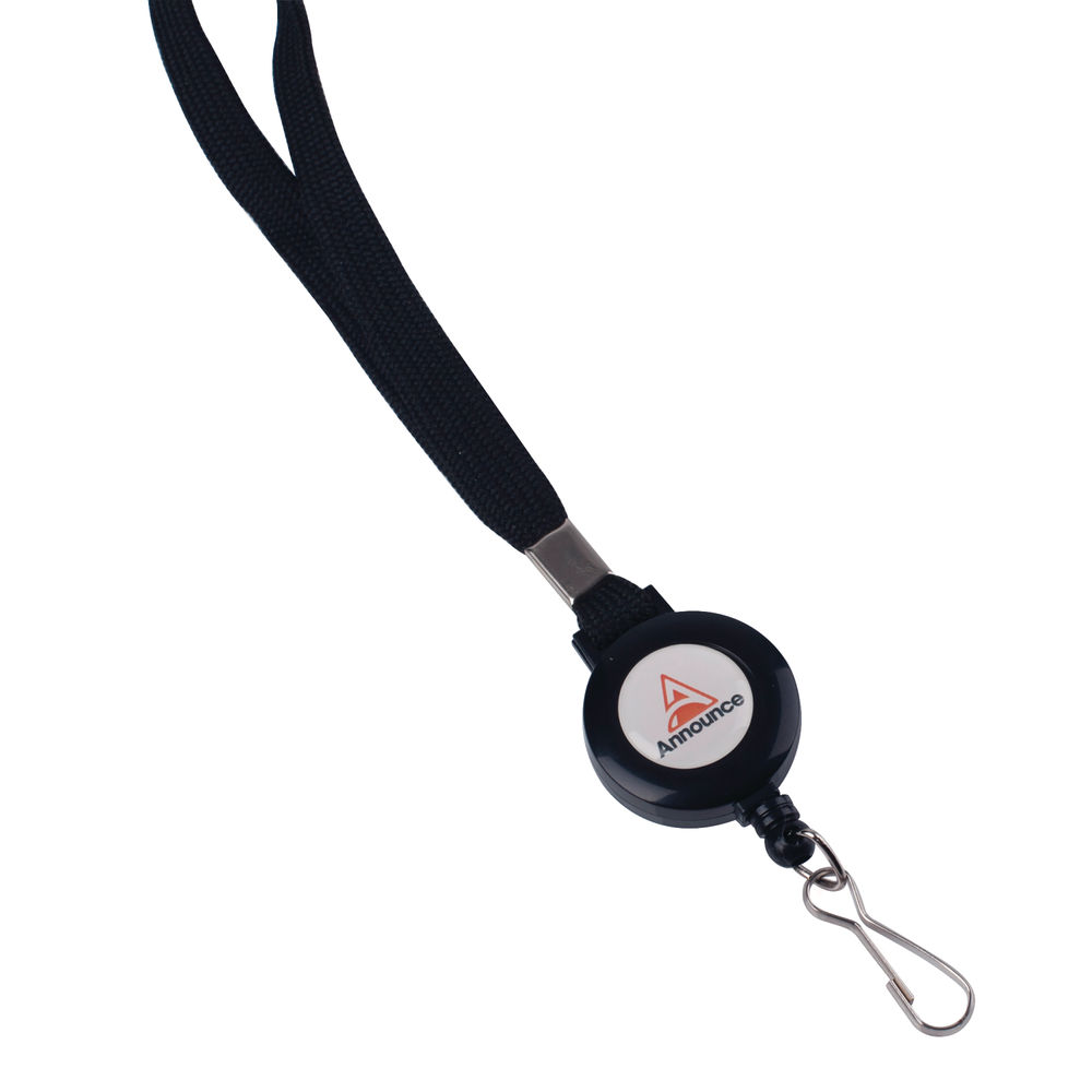 Announce Textile Lanyard with Badge Reel (Pack of 10)
