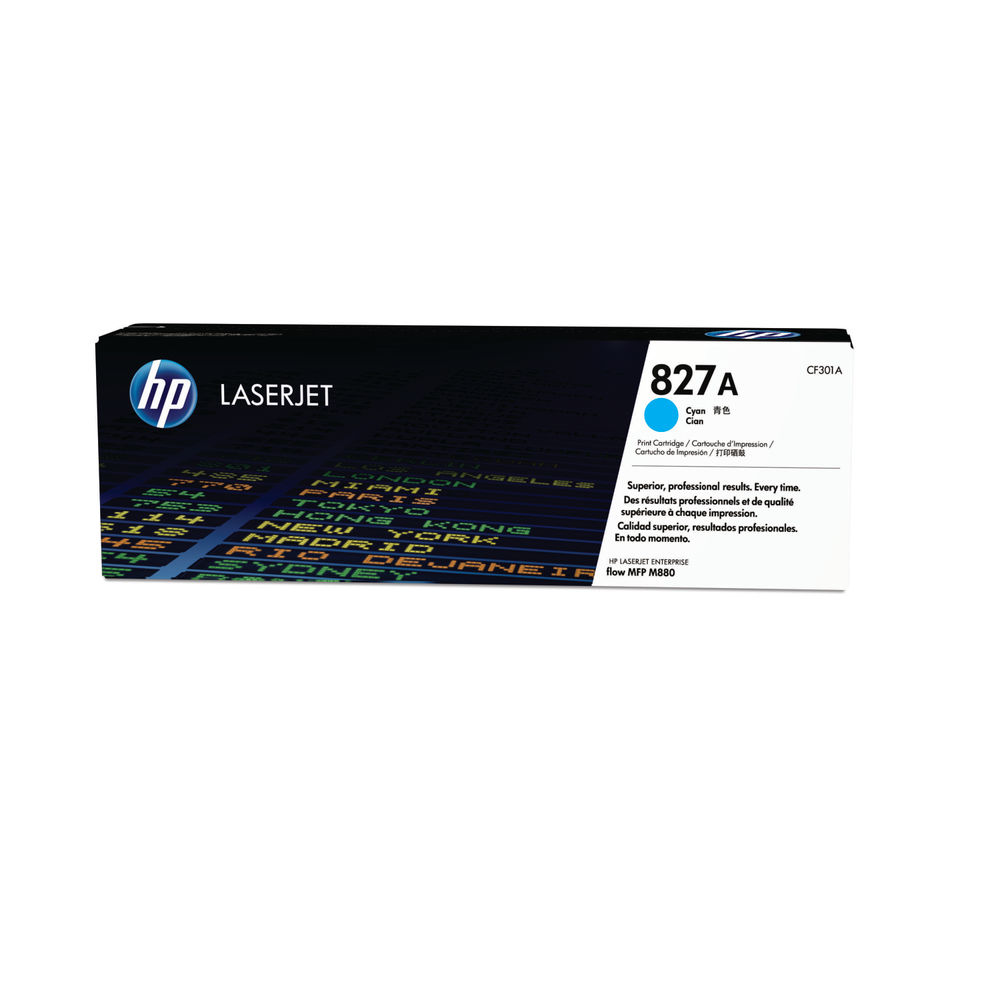 HP 827A Cyan Laserjet Toner Cartridge | CF301A