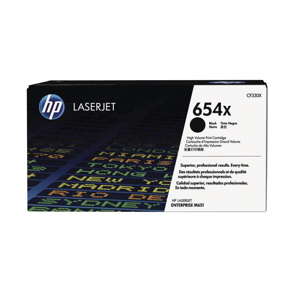 HP 654X Black High Yield Laserjet Toner Cartridge CF330X