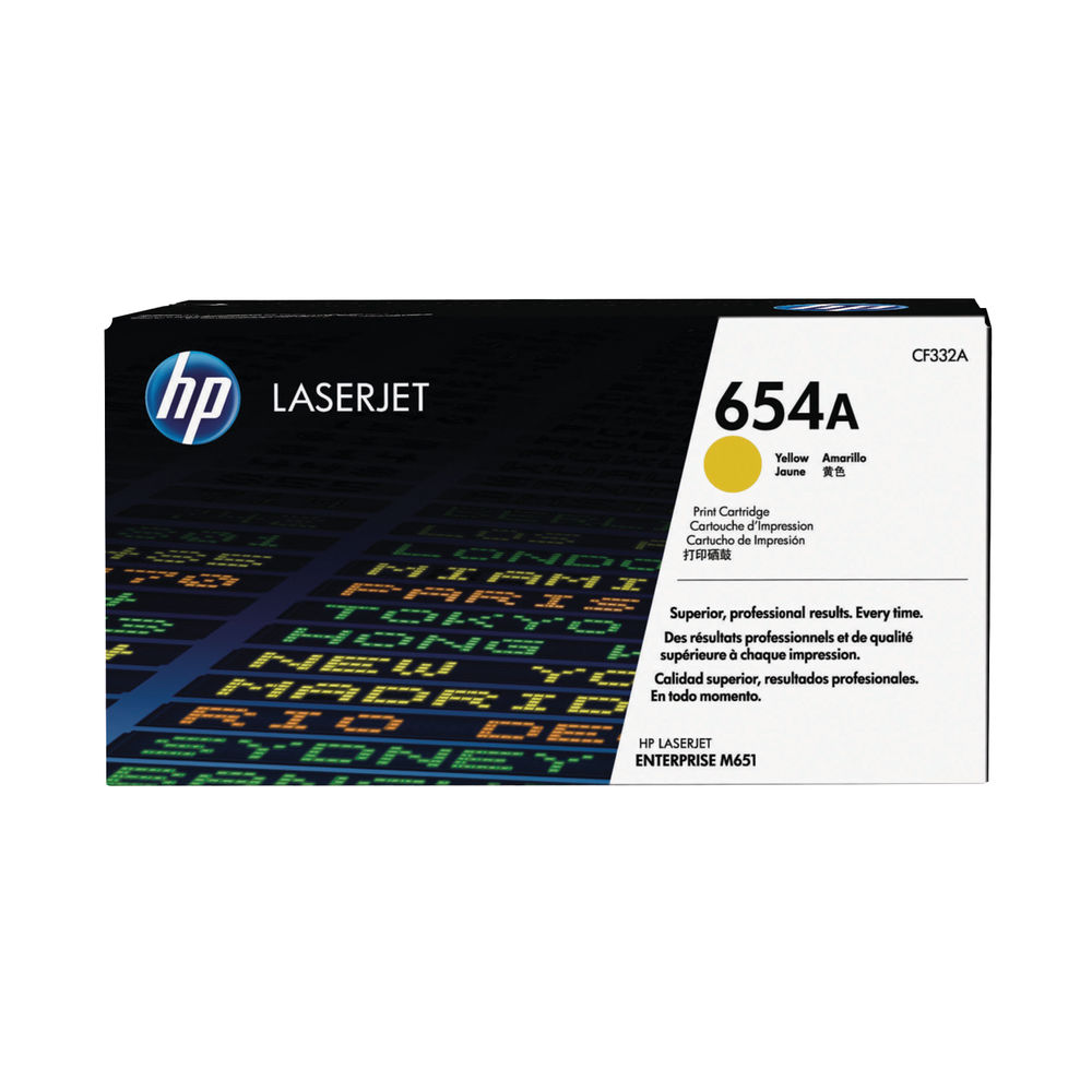 HP 654A Yellow Laserjet Toner Cartridge | CF332A
