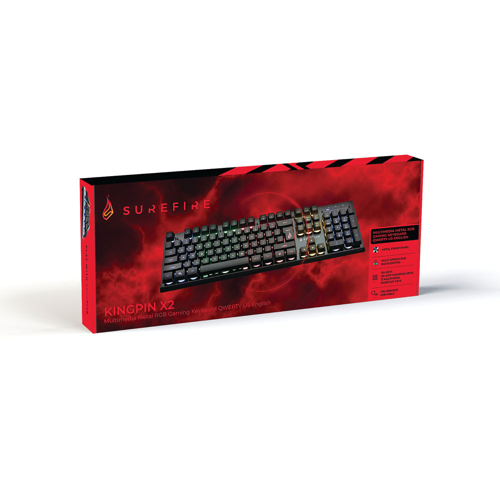 SureFire KingPin X2 Multimedia Metal RGB Gaming Keyboard