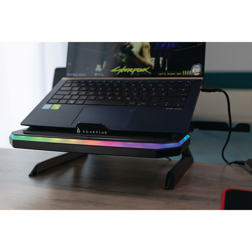 SureFire Portus X1 Gaming Laptop Stand with RGB Adjustable