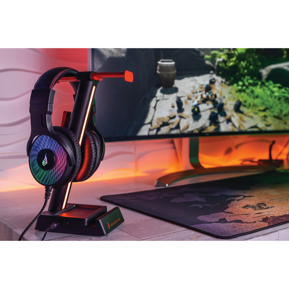 SureFire Vinson N1 Dual Balance Gaming RGB Headset Stand Red