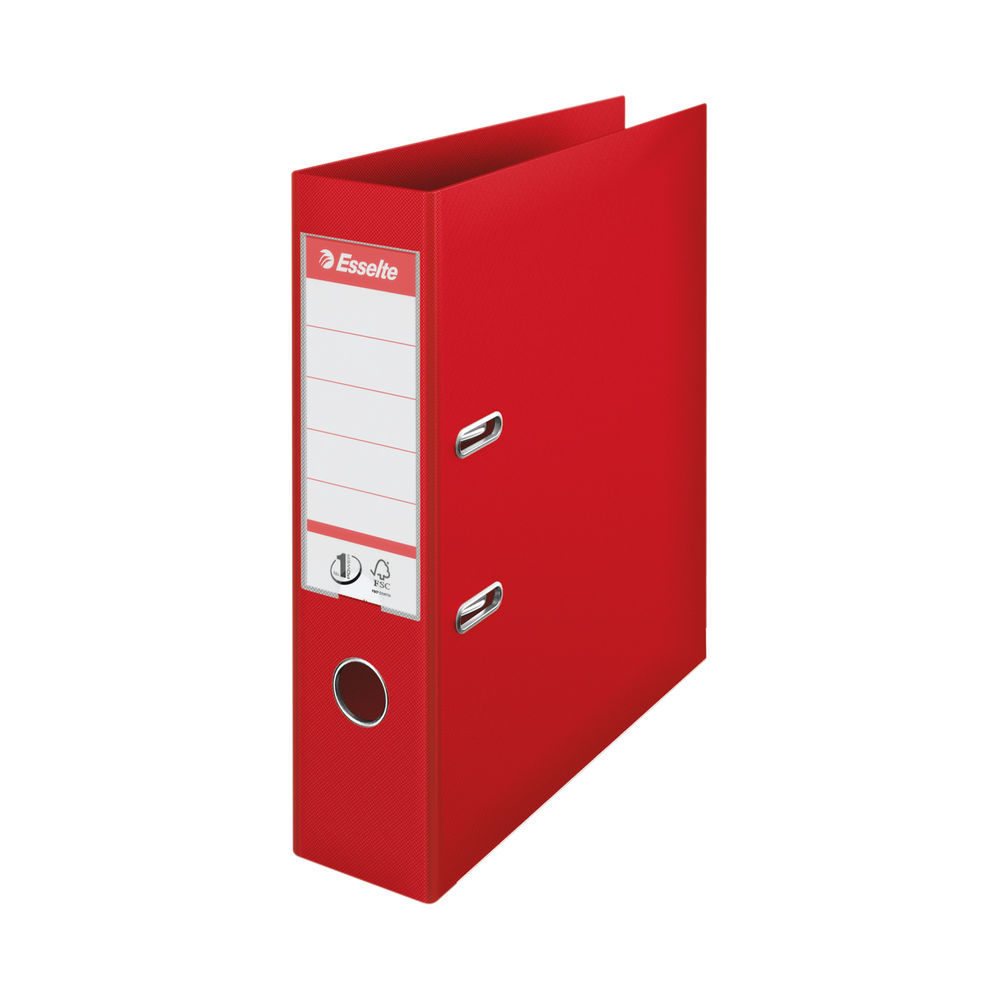 Esselte No 1 Lever Arch File Slotted 75mm A4 Red (Pack of 10) 811330