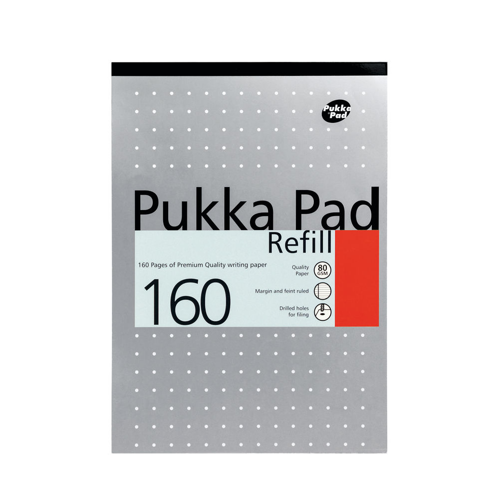 Pukka Pad Ruled Metallic Four-Hole Refill Pad A4 - (Pack of 6)