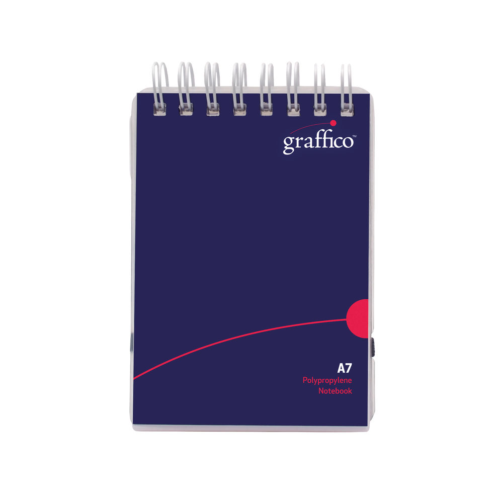 Graffico Polypropylene Wirebound Notepad 140 Pages A7 EN13139