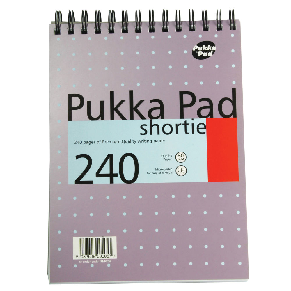 Pukka Pad Ruled Wirebound Metallic Shortie Notepad 240 Pages A5 (Pack of 3) SM024