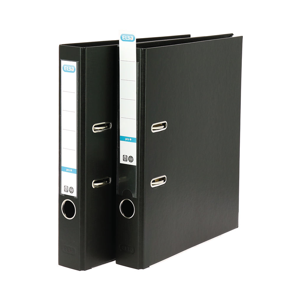 Elba PVC Black A4 50mm Lever Arch File