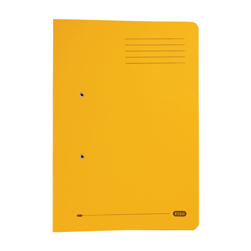 Elba Stratford Foolscap Yellow Pocket Files (Pack of 25)