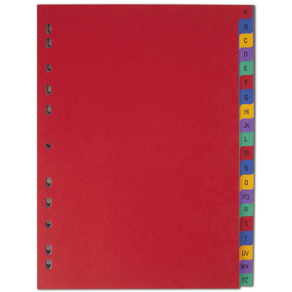 Elba A4 Plain Tabs 20 Part Multi-Coloured Index Dividers