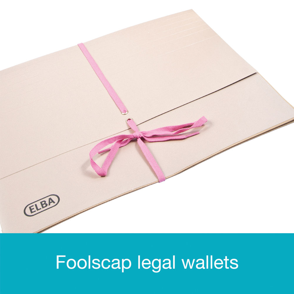 Elba Buff Foolscap 75mm Legal Wallet (Pack of 25)