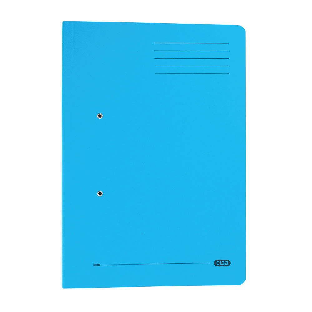 Elba Stratford Foolscap Blue Spring Pocket Files 32mm (Pack of 25)