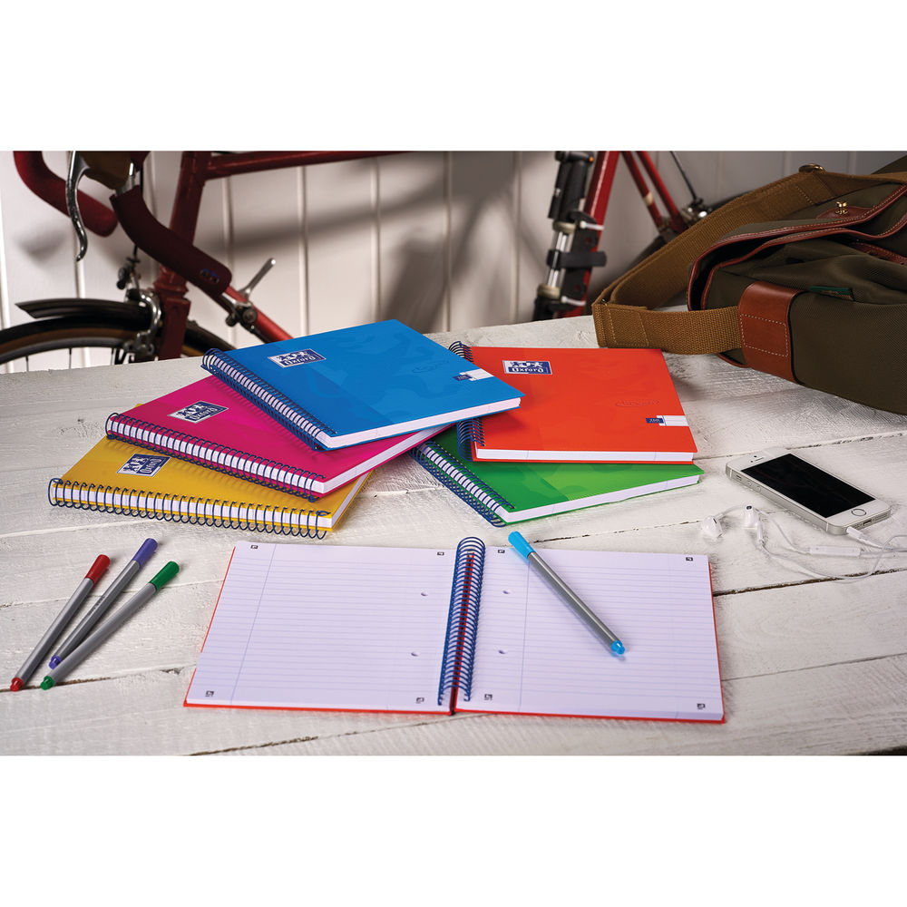 Oxford Touch Wirebound Hardback Notebook A5 Assorted (Pack of 5)