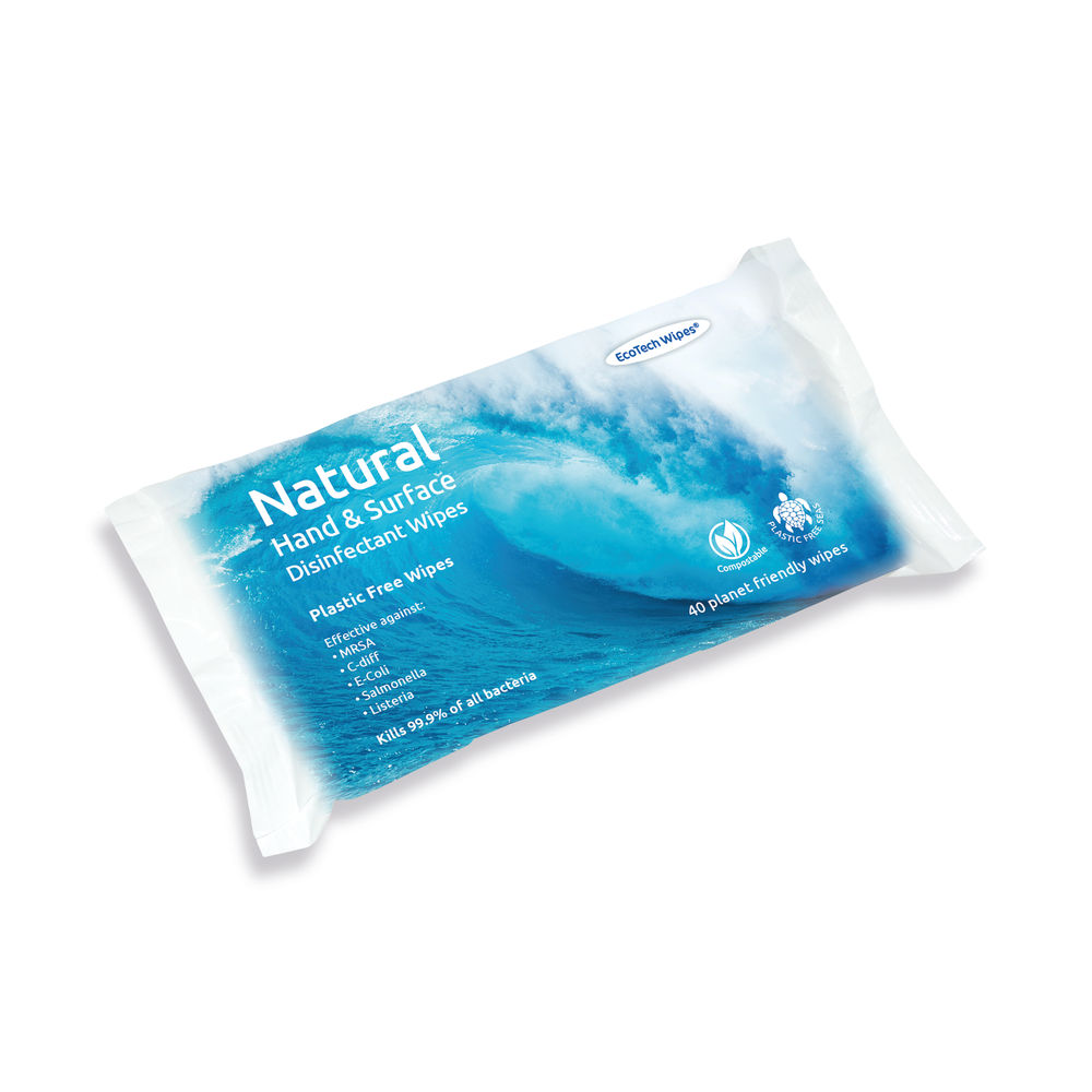 Ecotech Plastic-Free Disinfectant Wipe 40 Sheets (Pack of 16) ECO24336