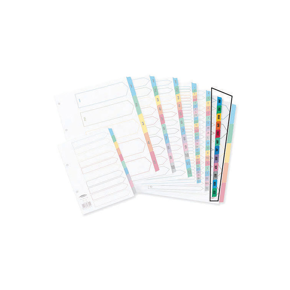 Concord Index Jan-Dec A4 White with Multicoloured Tabs 02401/CS24