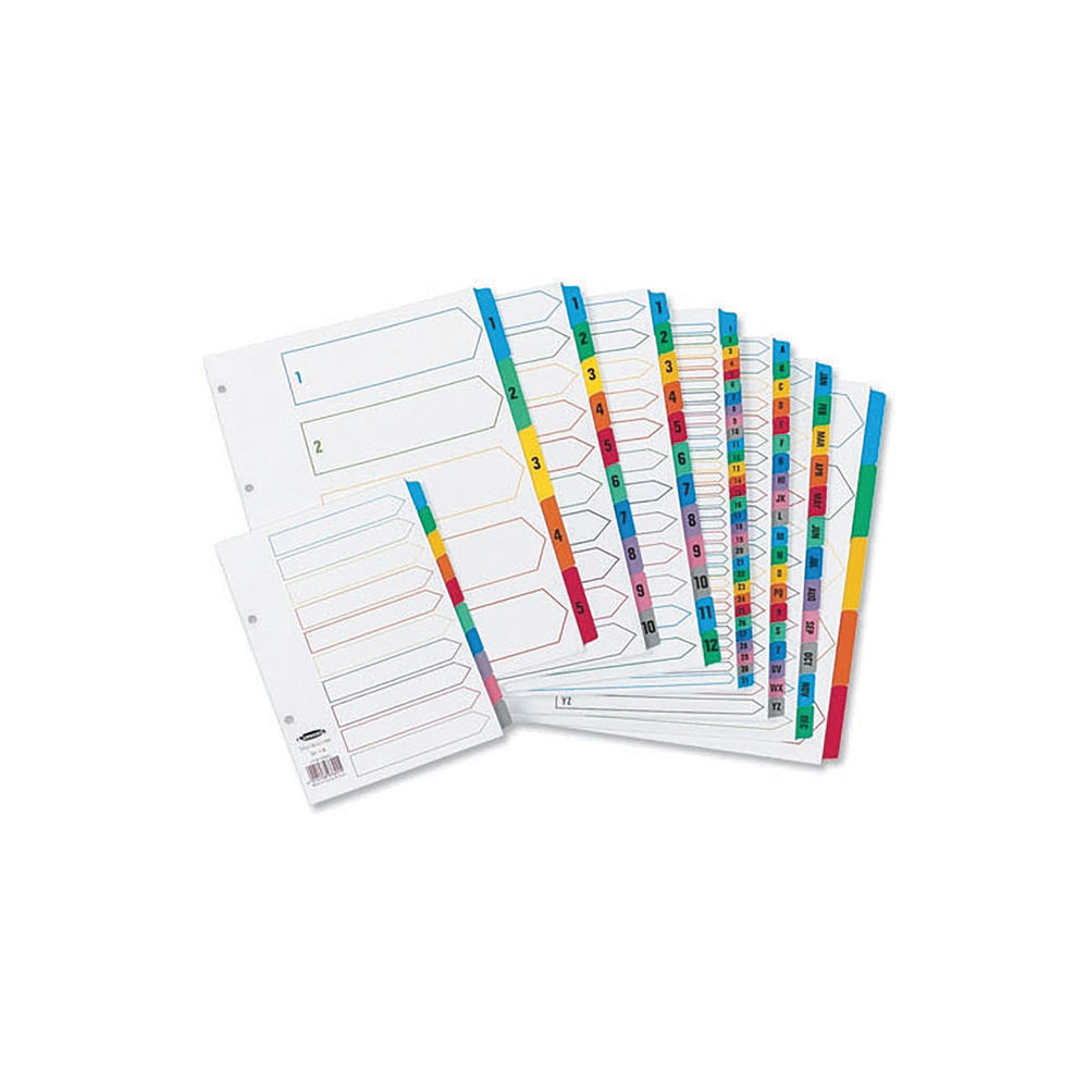 Concord Index 1-50 A4 White with Multicoloured Mylar Tabs 05001/CS50