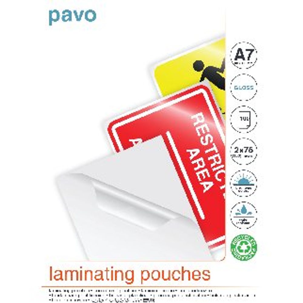 Pavo A7 Laminating Pouches (Pack of 100) 8004430