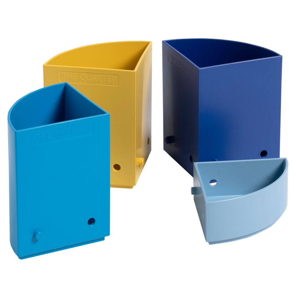 Exacompta Bee Blue The Quarter Desk Tidy Recycled Assorted (Pack of 3)