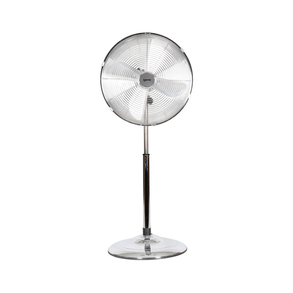 Igenix 16 Inch Pedestal Fan 3 Speed Chrome DF1660