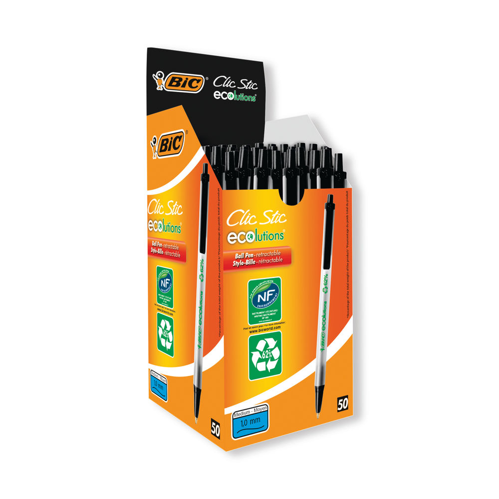 Bic Ecolutions Clic Stick Black (Pack of 50) 8806872