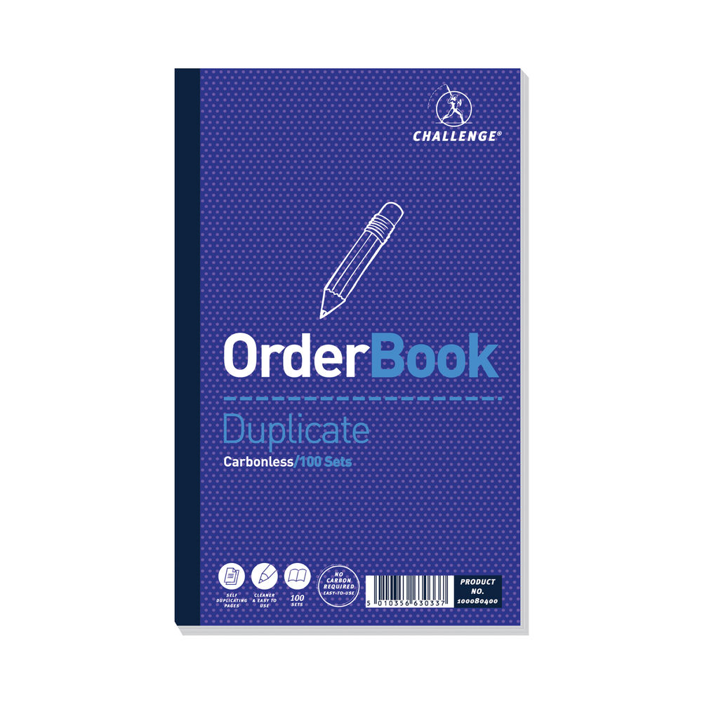 Challenge Carbonless Duplicate Order Book 100 Sets 210x130mm (5 Pack) 100080400