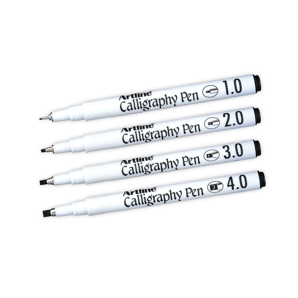 Artline Black Assorted Nibs Calligraphy Pen Set (Pack of 4)