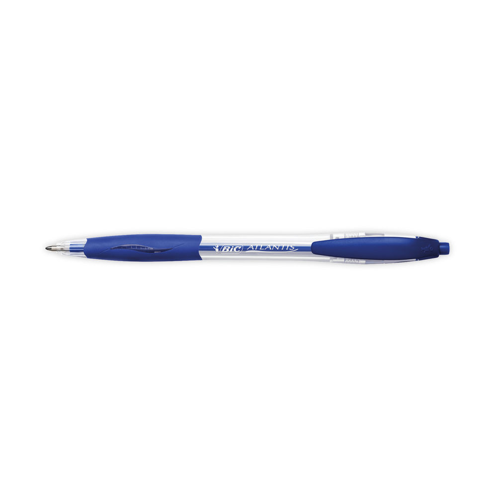 BIC Atlantis Ballpoint Pen Medium Blue (Pack of 12)