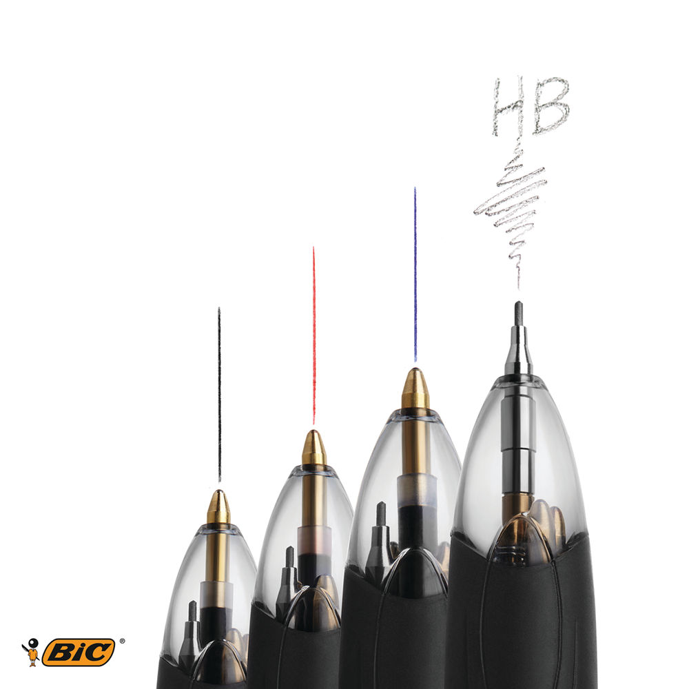 BIC 4 Colours Ballpoint Pen and Mechanical Pencil (Pack of 12)