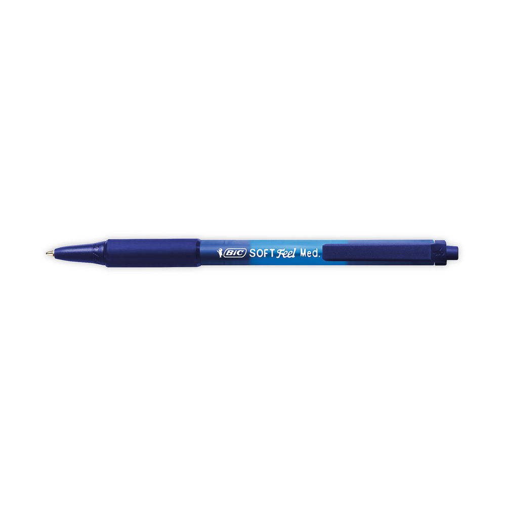 BIC SoftFeel Blue Clic Medium Ballpoint Pen (Pack of 12)