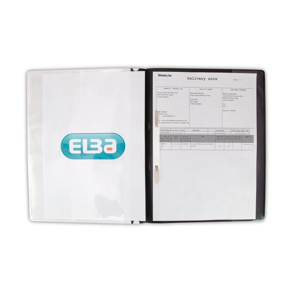 Elba Black A4 Pocket Report File (Pack of 25)