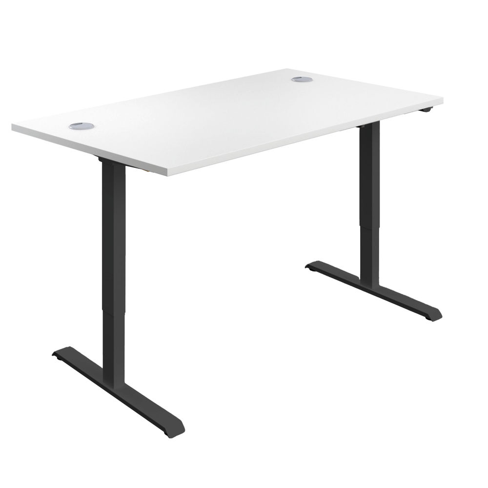 Jemini Economy Single Motor Sit/Stand Desk 1200x800x735-1235mm White/Black KF822841