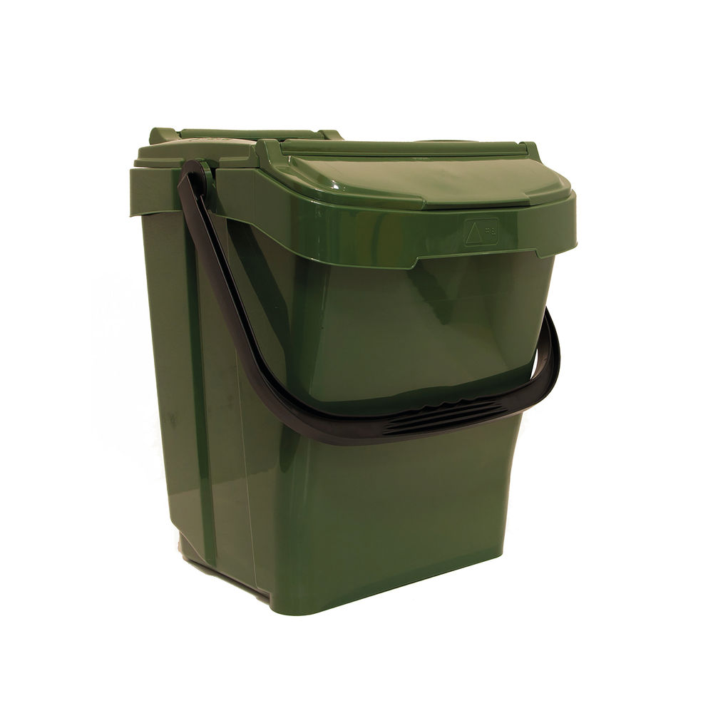 Kitchen Waste Caddy Bin Recyclable Polypropylene 40 Litre Moss Green GDURBA40PLOG