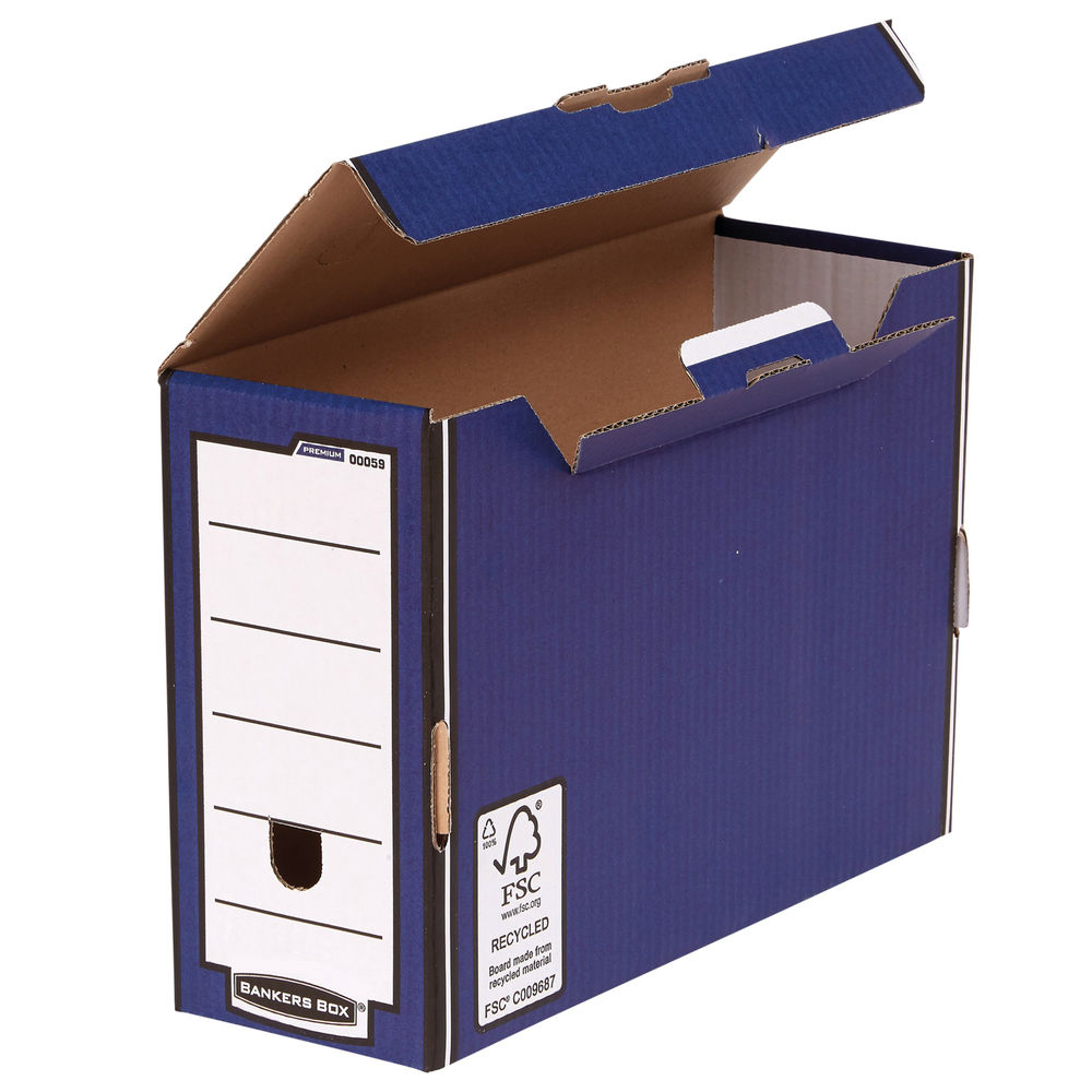 Bankers Box Blue Premium 127mm Transfer File (Pack of 10)