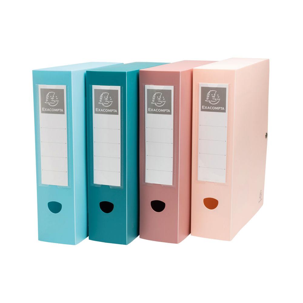Exacompta Skandi Recycled Filing Box 80mm Spine A4 Assorted (Pack of 6) 89370E