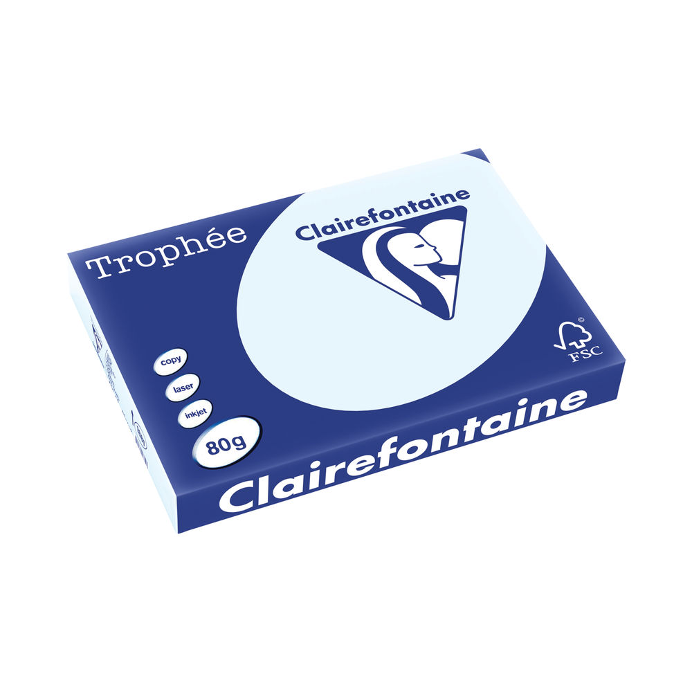 Clairefontaine Trophee A3 Pastel Blue 80gsm Paper (Pack of 500