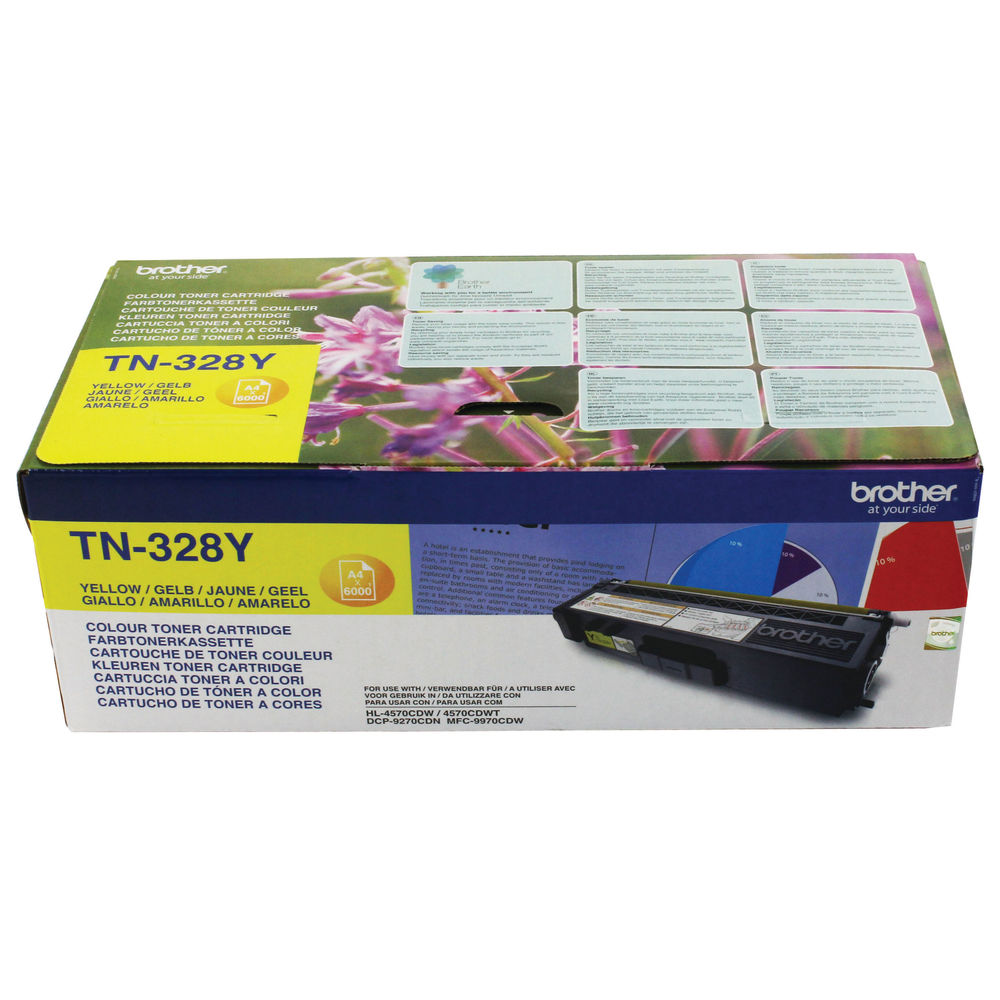 Brother TN328Y Extra High Capacity Yellow Toner Cartridge - TN328Y