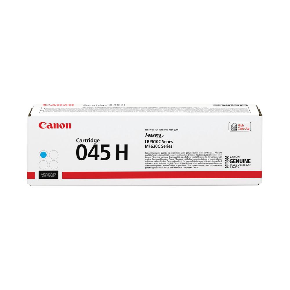 Canon 045H Toner Cartridge High Yield Cyan 1245C002