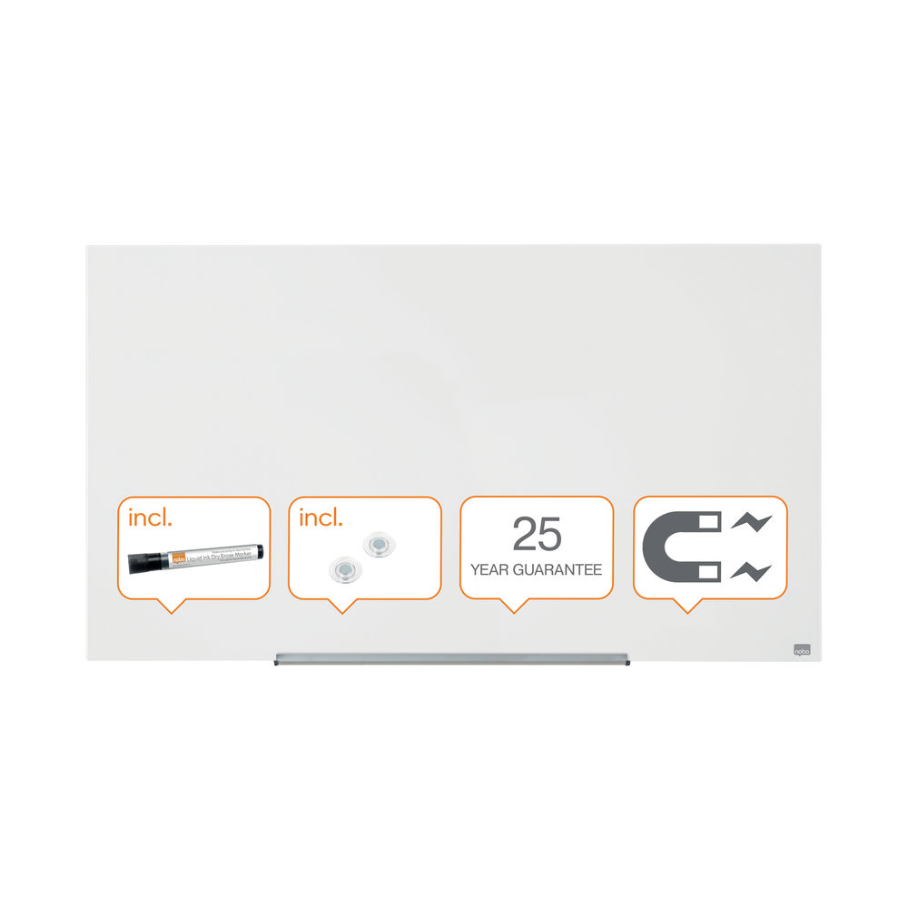 Nobo Impression Pro Glass Magnetic Whiteboard 1260 x 710mm 1905177