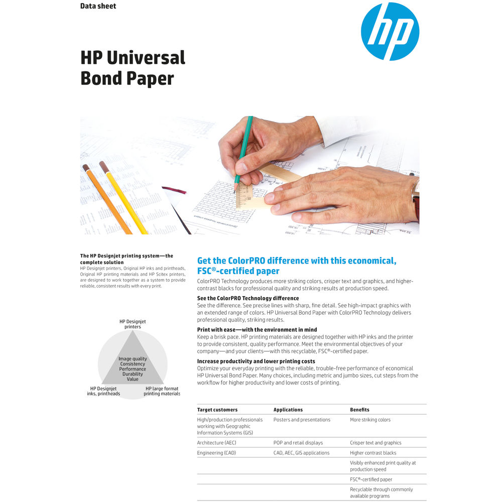 HP Universal Bond White Paper Roll 80gsm 914mm x 45.7m