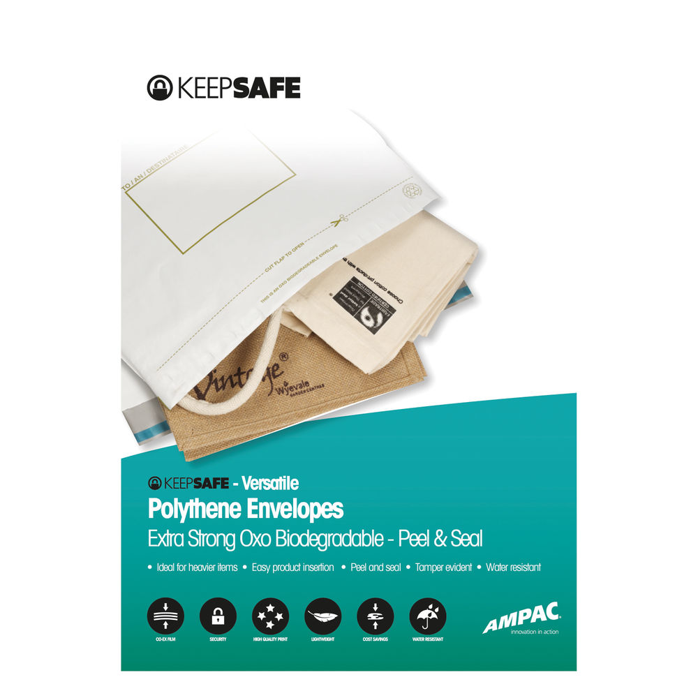 Ampac Biodegradable White Opaque Envelopes (Pack of 100)