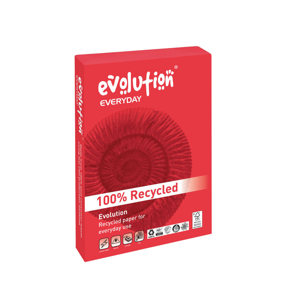 Evolution Everyday A4 White Recycled Paper 75gsm (Pack of 2500)