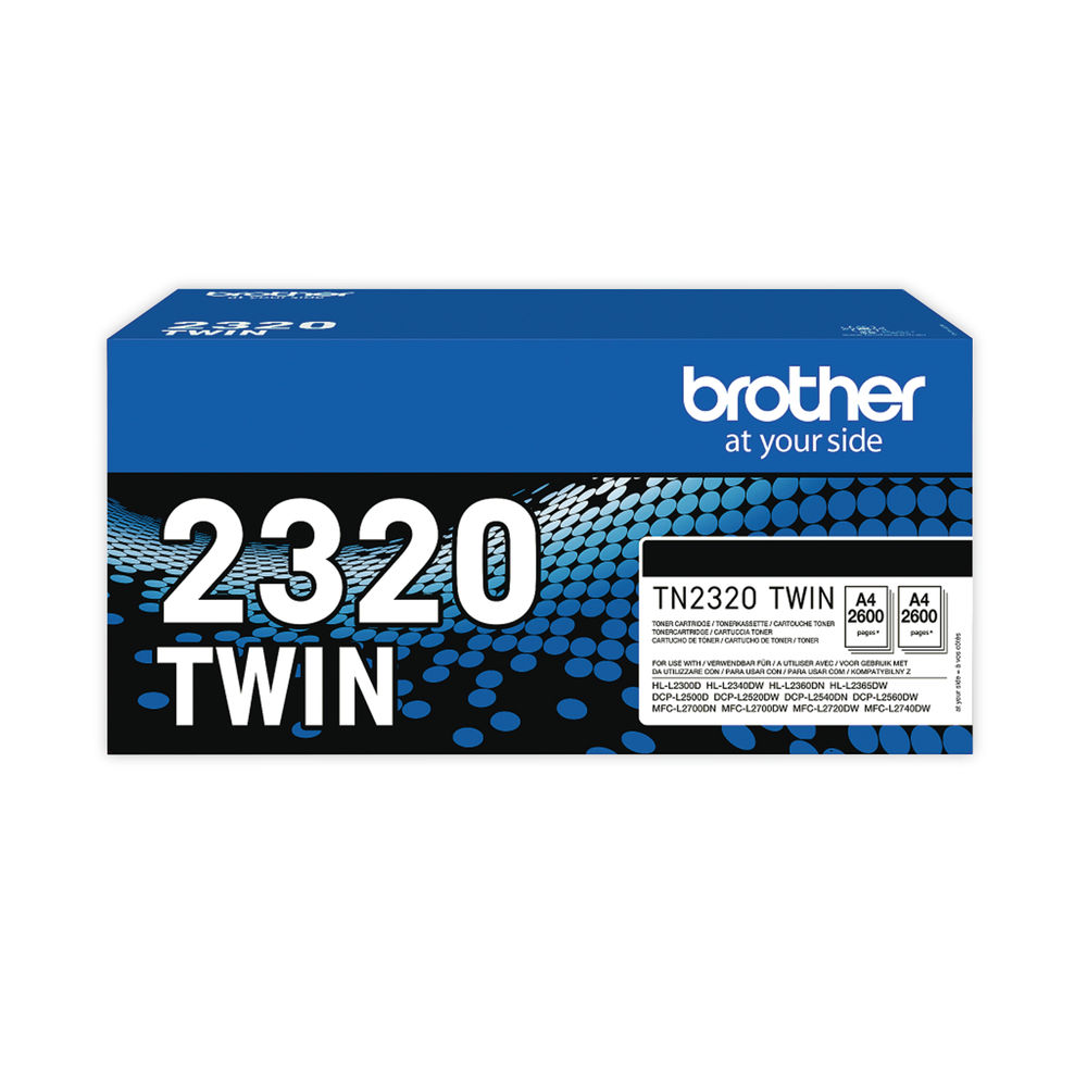 Brother TN2320 Black High Yield Toner Twin Pack - TN2320TWIN